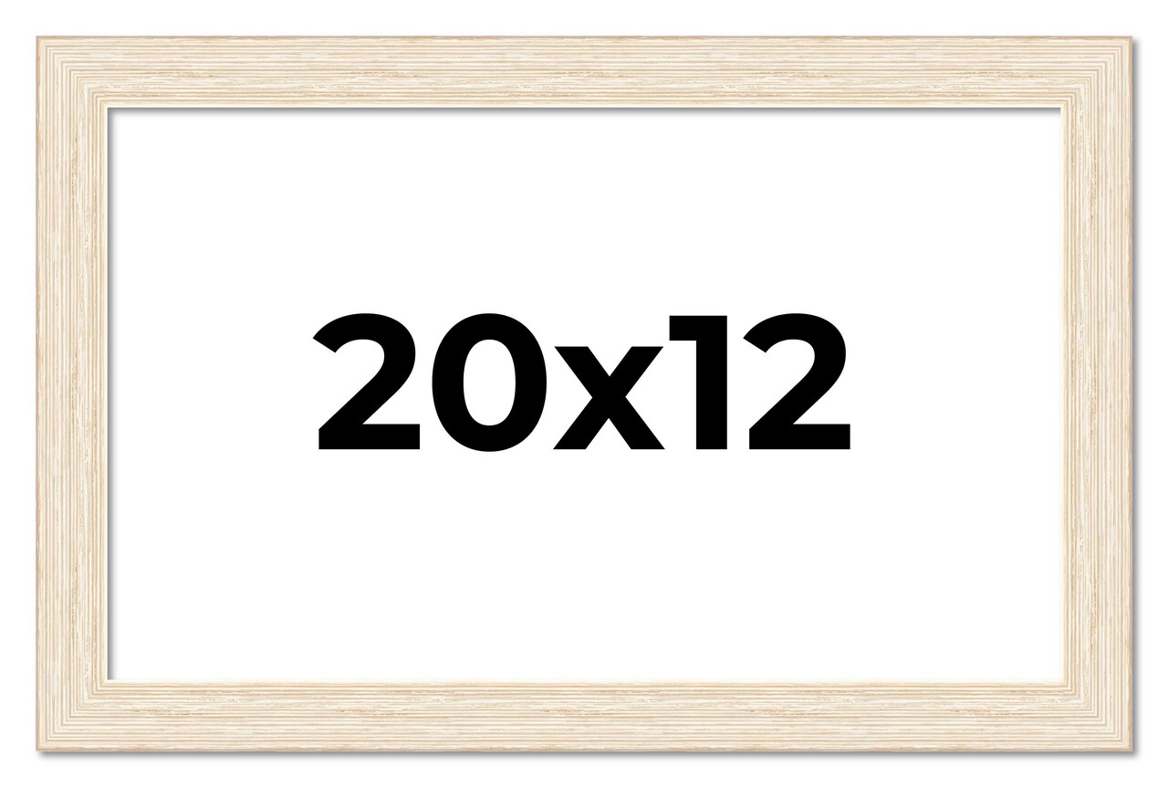 20x12 Wide Barnwood Picture Frame with UV-Resistant Acrylic & Acid Free Backing, Available in 6 Paint Finishes - Grey, Brown, White, and Black